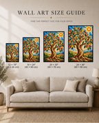 Mosaic Tree Beneath a Radiant Sun