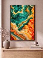 Teal and Amber Crystal Geode