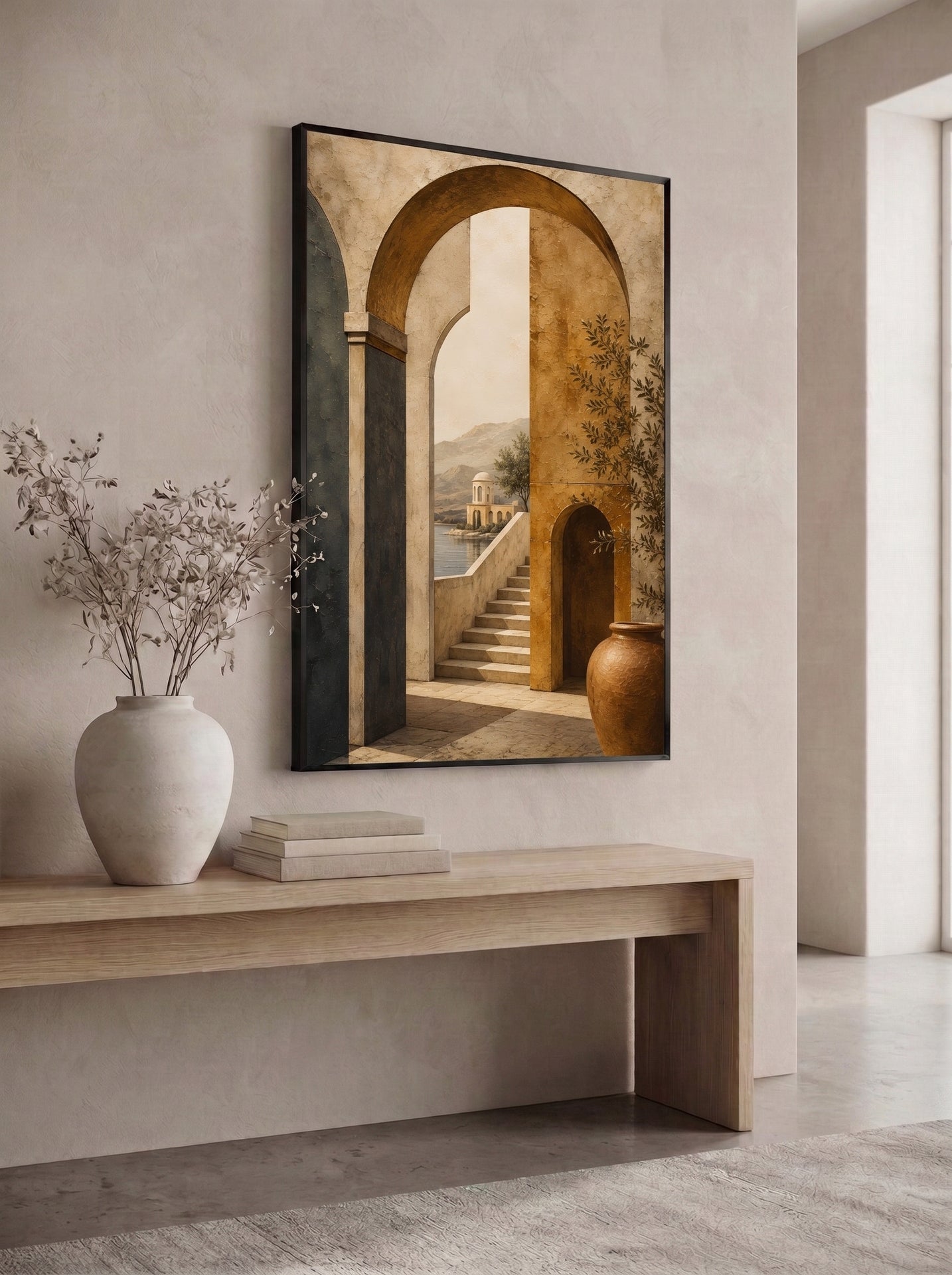 Sunlit Arches Over Mediterranean Waters