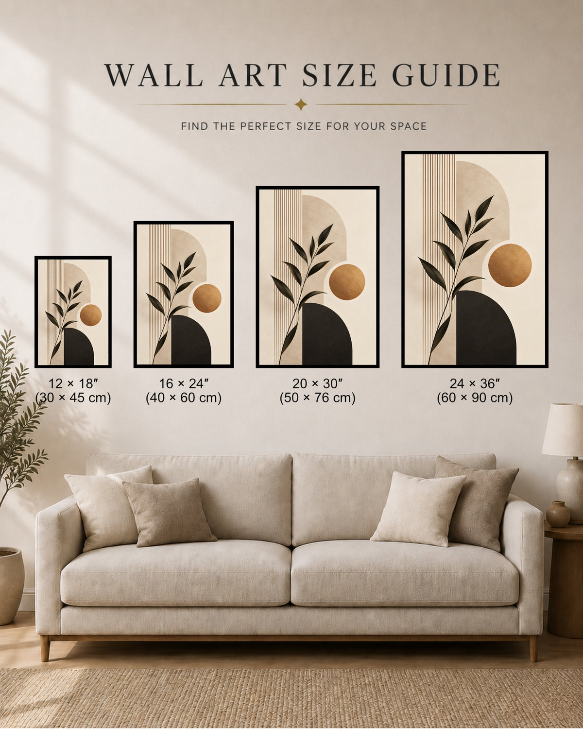 Minimalist Botanical Forms in Earth Tones