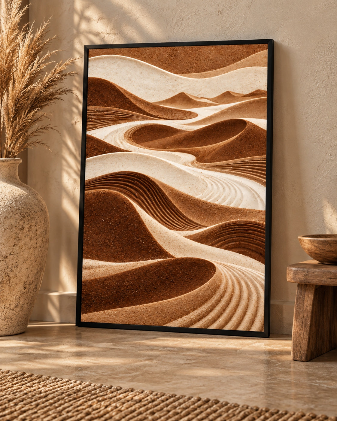 Layered Sand Dunes in Warm Earth Tones