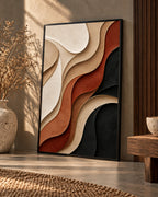 Terracotta Wave Relief Abstract