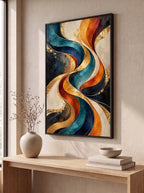 Gilded S-Curve in Teal and Gold
