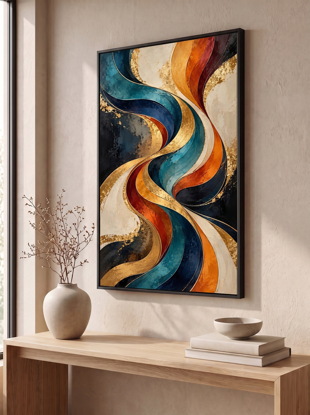 Gilded S-Curve in Teal and Gold