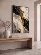 Luxe Gold Veined Marble Abstract