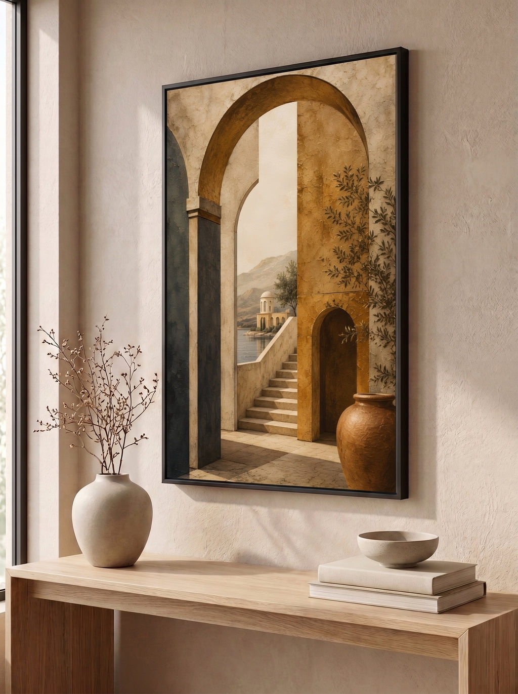 Sunlit Arches Over Mediterranean Waters