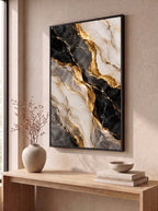 Luxe Gold Veined Marble Abstract