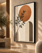 Olive Branches Beneath a Terracotta Sun