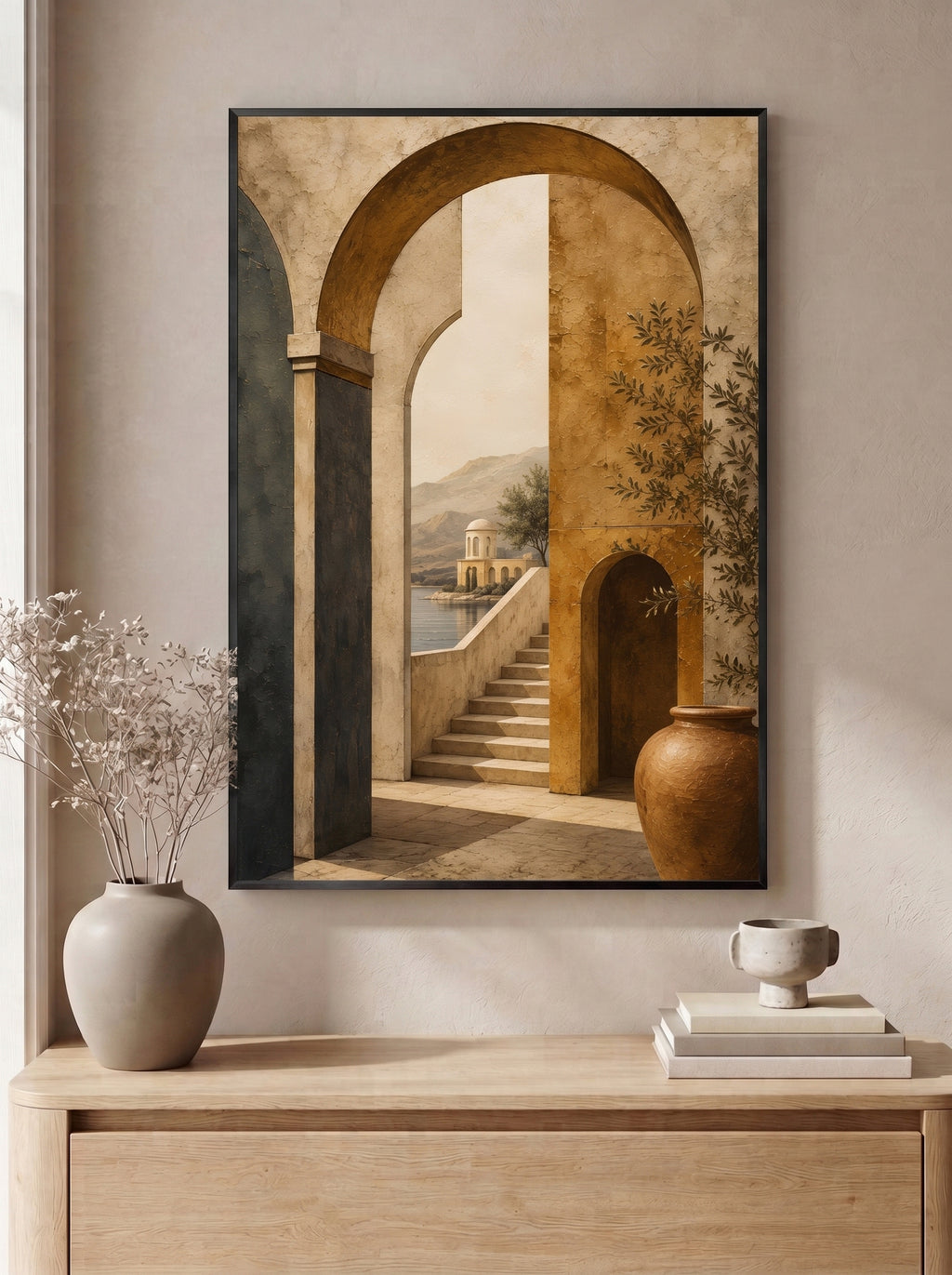 Sunlit Arches Over Mediterranean Waters