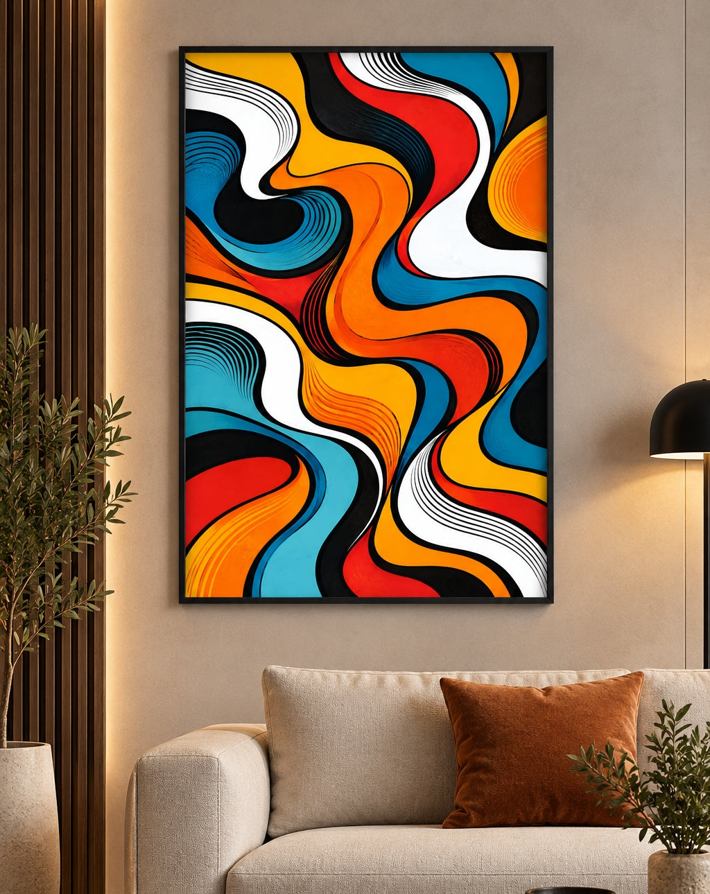 Vibrant Retro Wave Abstract
