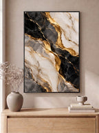 Luxe Gold Veined Marble Abstract