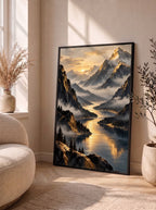 Golden Mist Over the Mountain Valley