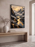 Golden Mist Over the Mountain Valley