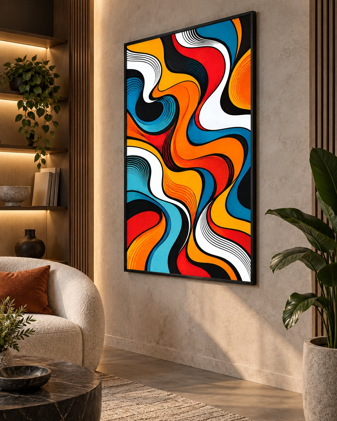 Vibrant Retro Wave Abstract