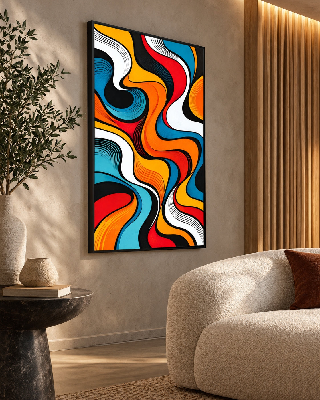 Vibrant Retro Wave Abstract