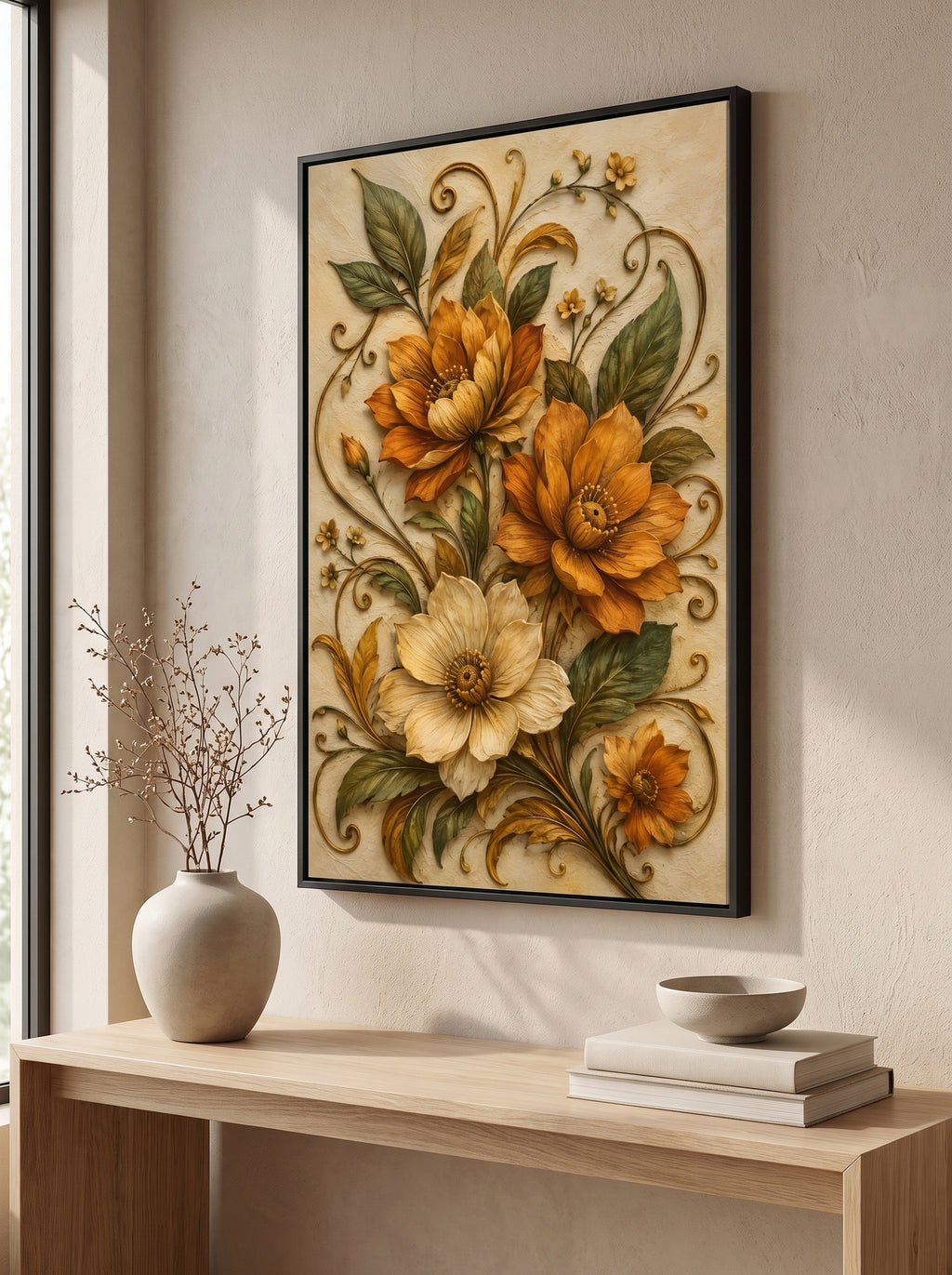 Ornate Autumn Botanical Relief