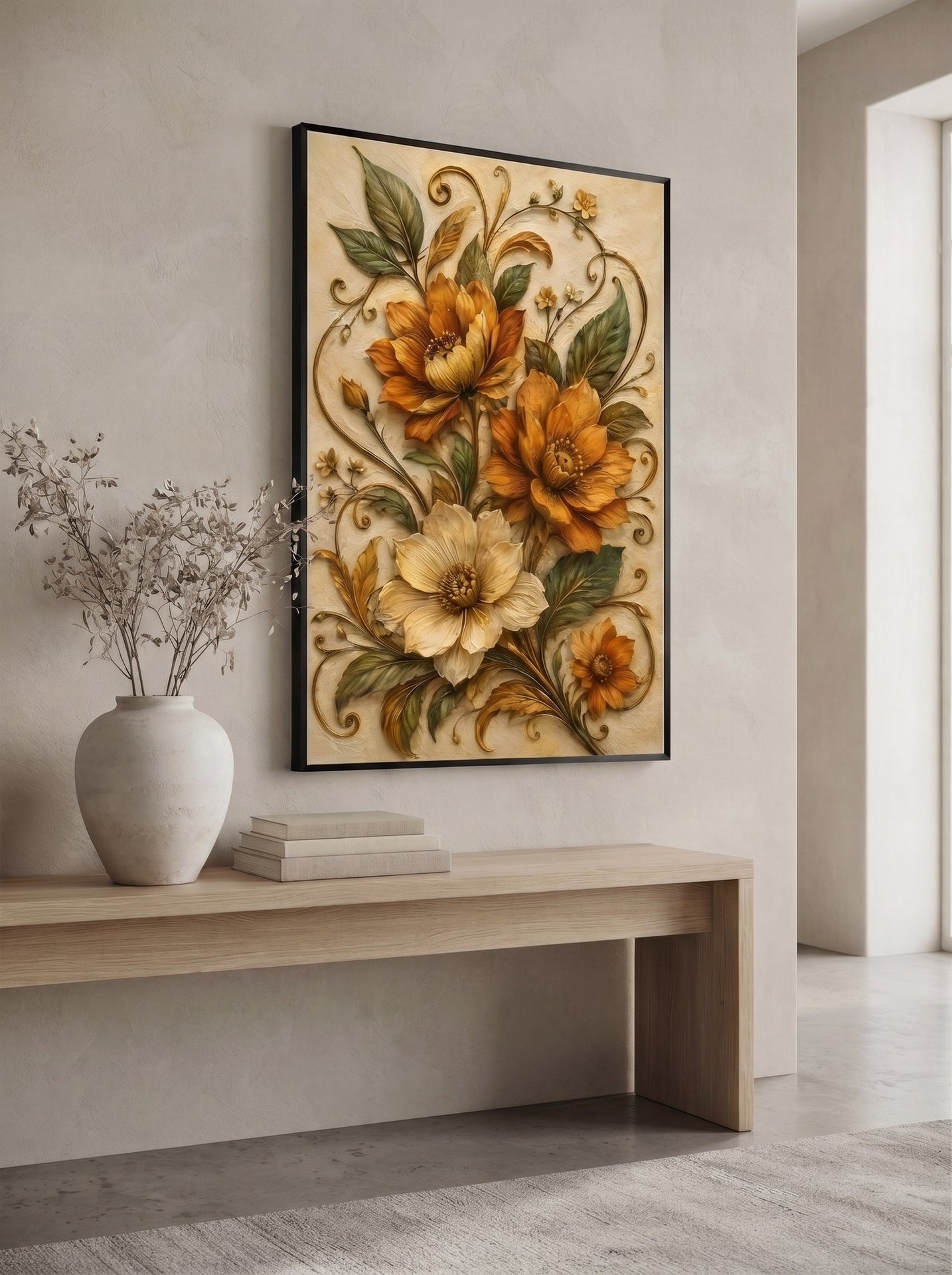 Ornate Autumn Botanical Relief
