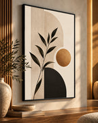 Minimalist Botanical Forms in Earth Tones