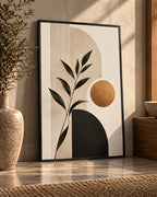 Minimalist Botanical Forms in Earth Tones