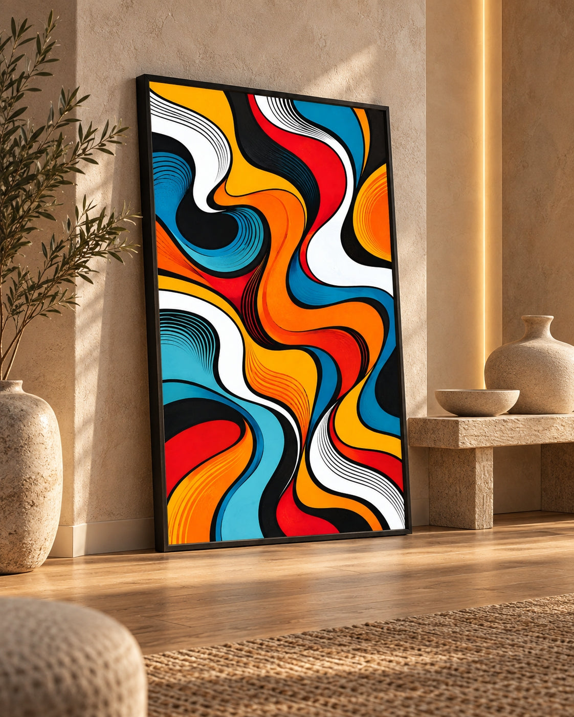 Vibrant Retro Wave Abstract