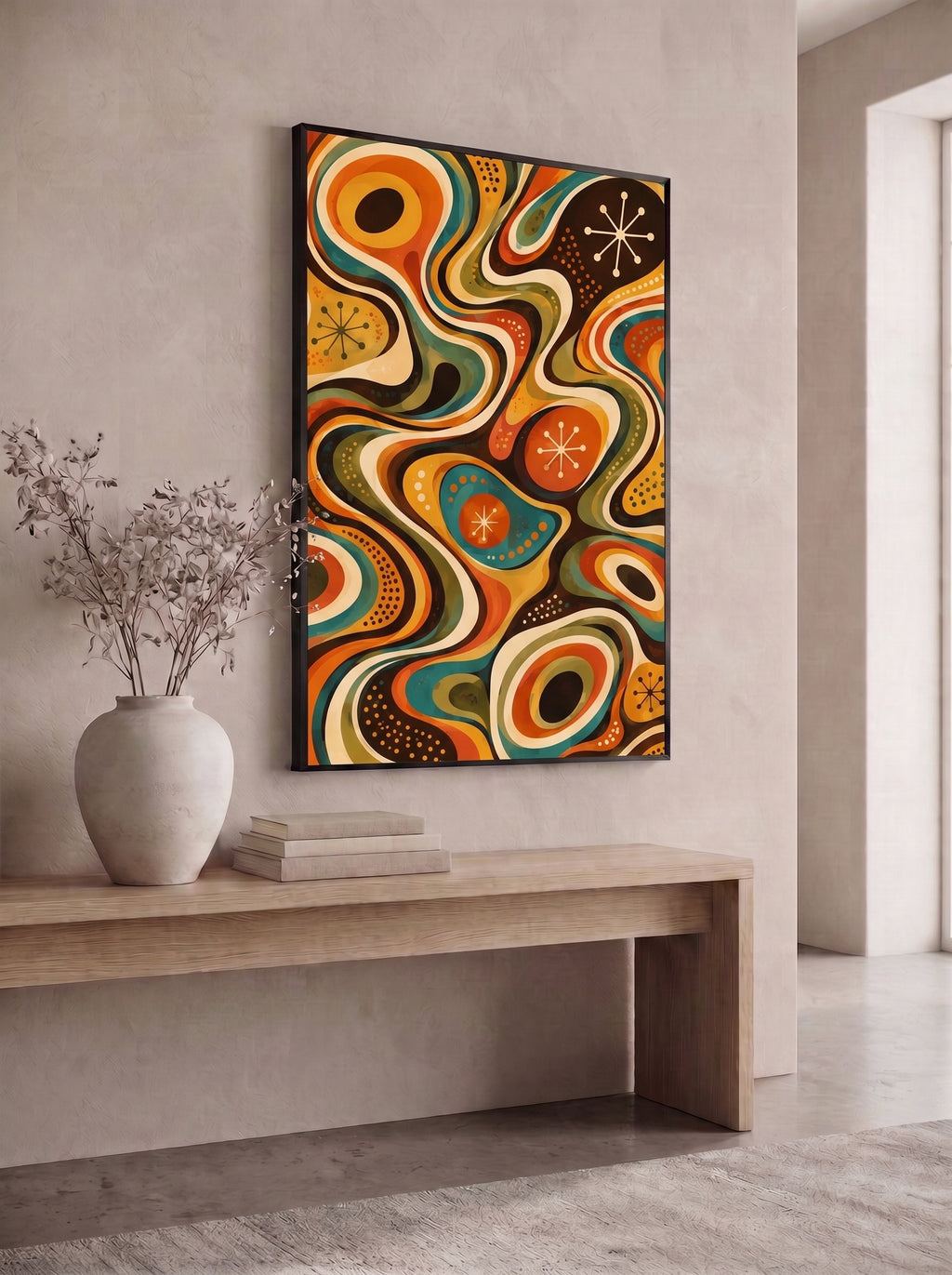 Retro Psychedelic Topographic Waves