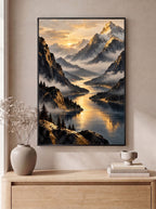 Golden Mist Over the Mountain Valley