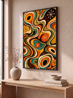 Retro Psychedelic Topographic Waves