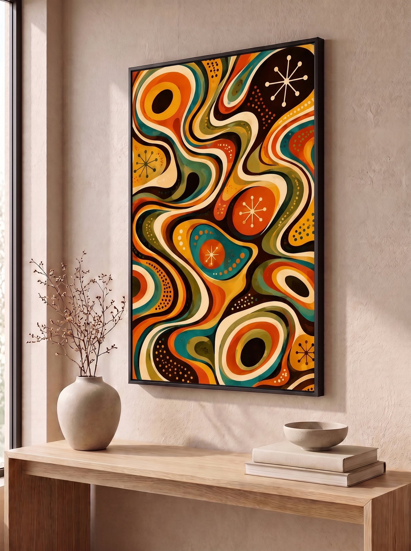 Retro Psychedelic Topographic Waves