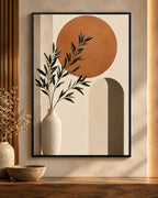 Olive Branches Beneath a Terracotta Sun