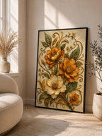 Ornate Autumn Botanical Relief