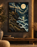 Moonlit Lighthouse Coast