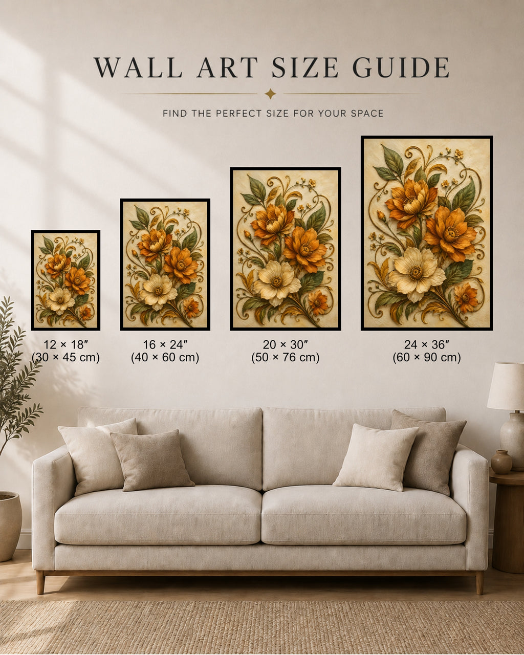 Ornate Autumn Botanical Relief