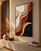 Terracotta Wave Relief Abstract
